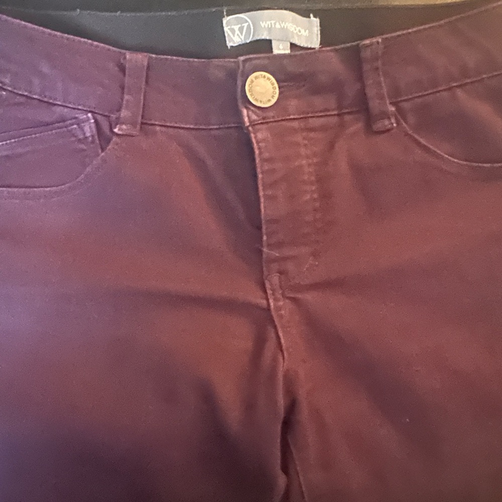 Wit & Wisdom Skinny Jeans in Deep Burgundy